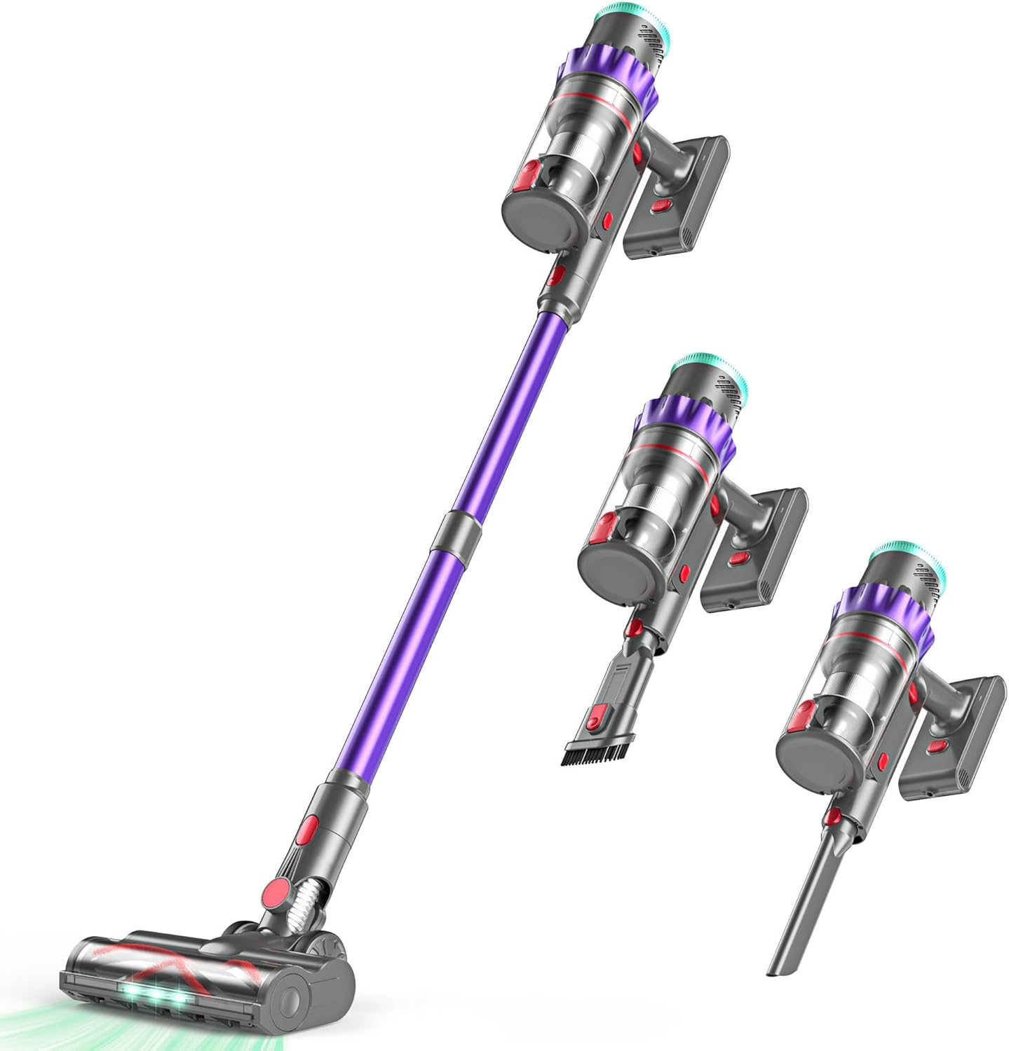 Cordless Vacuum Cleaner, 550W 48kPa 60 Mins Runtime Vacuum Cleaners for Home, Stick Vacuum with Intelligent Display, Rechargeable Battery and Anti-Tangle Brush, Perfect for Pet Hair/Carpet/Floors