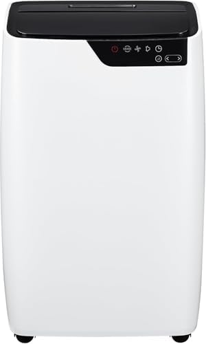 12,000 BTU Portable Air Conditioner with Remote Control, 3-in-1 Cooling, Dehumidifier & Fan, Cools up to 550 Sq. Ft, Low Noise Sleep Mode, 24-Hour Timer, Self-Evaporating with Rolling Wheels