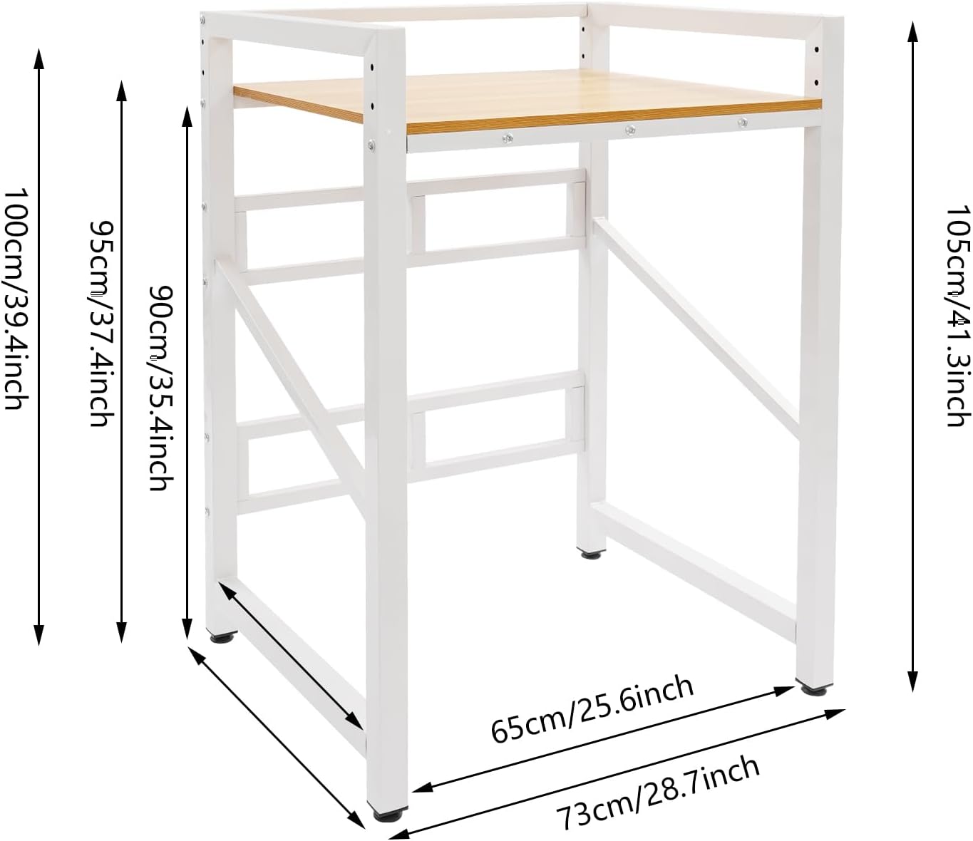 Washer Dryer Stacking Rack Stand - Heavy Duty 661LB Adjustable Shelf Unit, 3-Height Laundry Organizer with Storage for Appliances Space Saving Solution (White+Yellow)