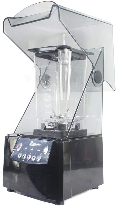 Soundproof Smoothie Machine 2600W 1.8L Commercial Soundproof Blender Automatic Smoothie Machine with Soundproof Cover Multifunctional Portable Soundproof Smoothie Machine for Kitchen