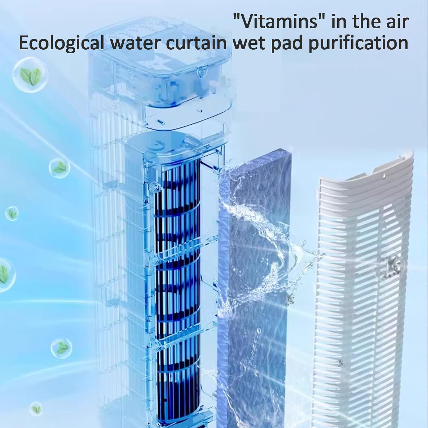 Windowless Portable Air Conditioners, Evaporative Air Cooler, Cooling Fans for Bedroom, 100° Oscillation 3 Speed 4 Modes, for Home Bedroom Office