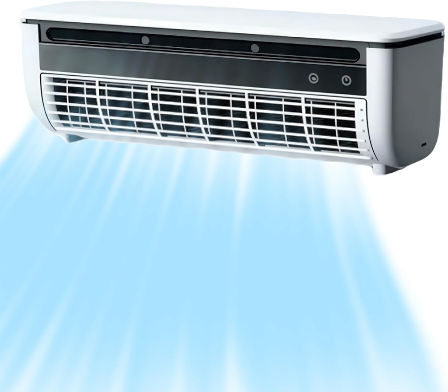 No‑Drill Wall AC Unit Fan, Portable Wireless Air Conditioner Fan, Rechargeable Charging Air Conditioner Fan with 6000mAh Battery, 10s Instant Cooling & 3‑Speed for camping, Kitchen (White)