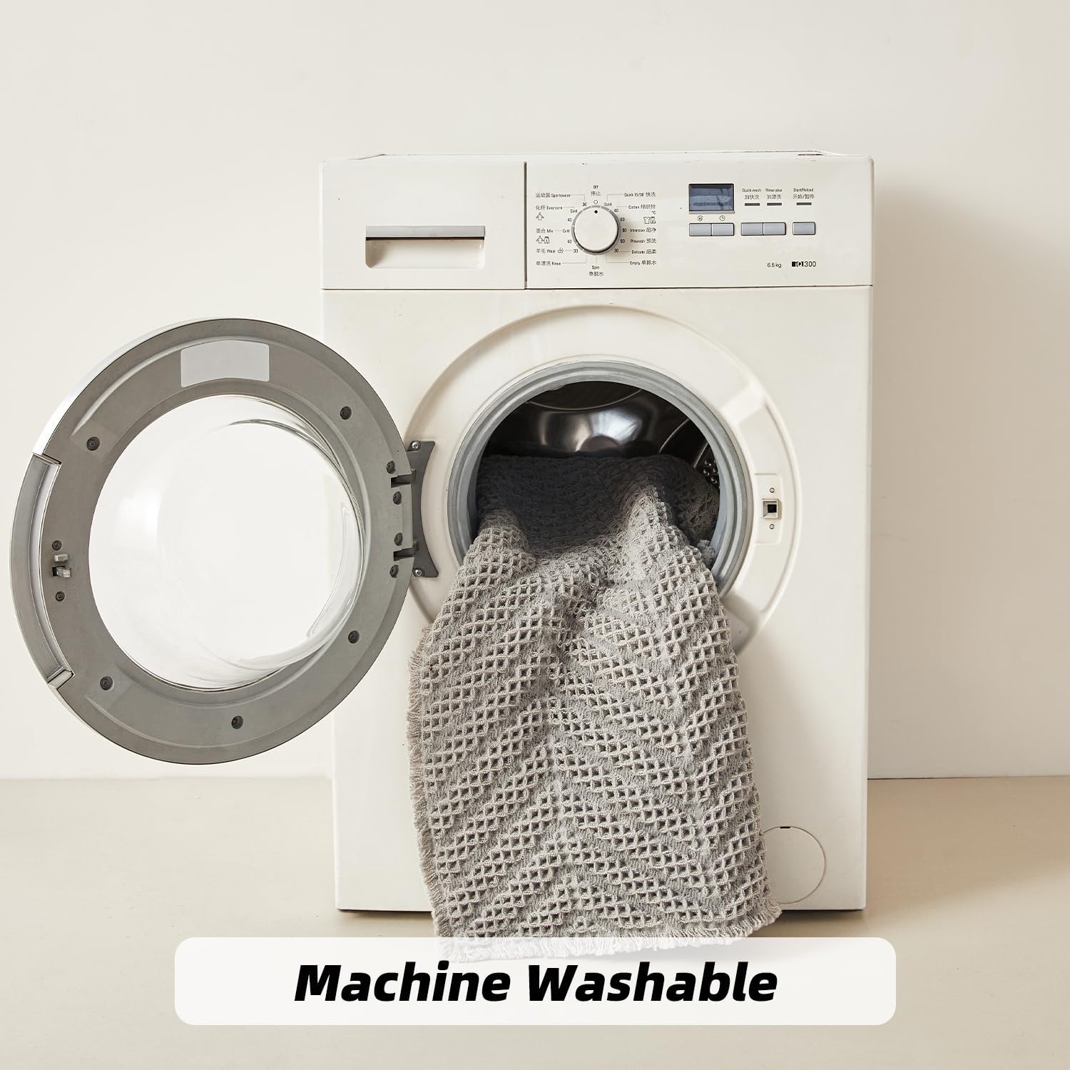 Bathroom Runner Rug Super Absorbent Non Slip Long Bath Mat Machine Washable Boho Bathroom Rugs Quick Dry Rug Runners for Hallway Bedroom Laundry Room,Grey, 2'x 6'(24