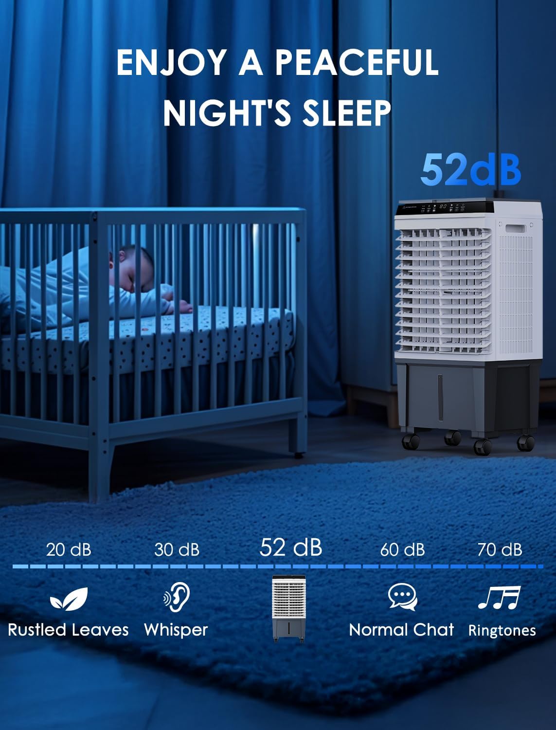 Air Choice Portable Evaporative Air Cooler, 1800 CFM Swamp Cooler with 6 Ice Box & 5.3 Gal Water Tank, 110° Swing, 3 Speeds, Upgraded Remote, 12H Timer, 3-in-1 Air Cooling Fan for Outdoor Indoor, Gray