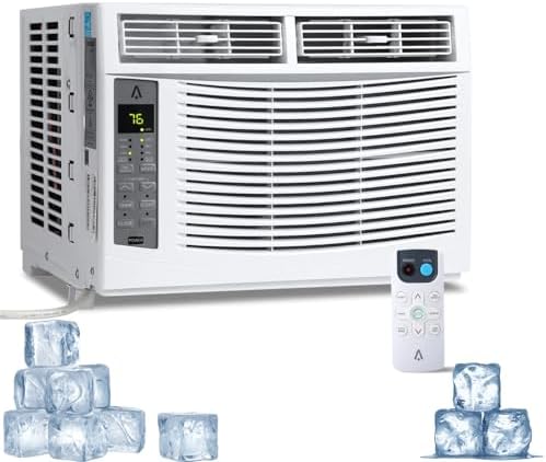 Window Air Conditioner 6000 BTU for Bedroom, Compact AC Unit with Remote Control, 3 Fan Speeds & Sleep Mode, 115V, UL/DOE Certified