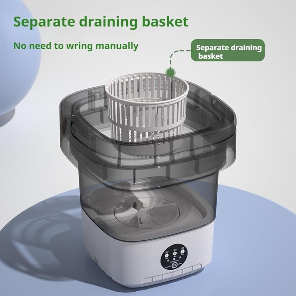 Upgraded 13L Portable Washing Machine, Washer and Dryer for Deep Cleaning of Underwear, Socks Suitable for Apartments, Dormitories, Hotels, RVs, Travel Laundry (Color:Purple)