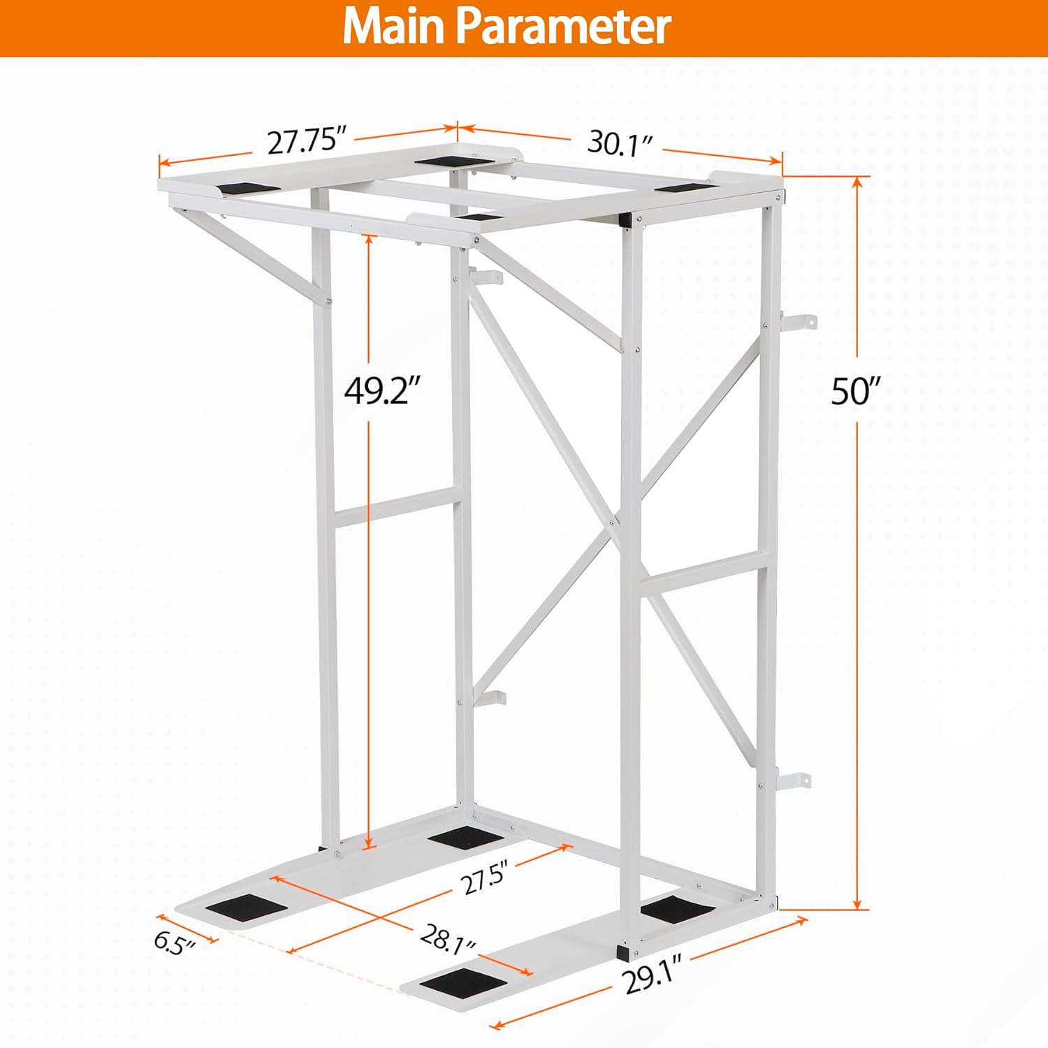 Universal Washer Dryer Stacking Rack Stand Heavy-Duty Carbon Steel, Premium Washer Dryer Stand Compatible with Most Brands and Models