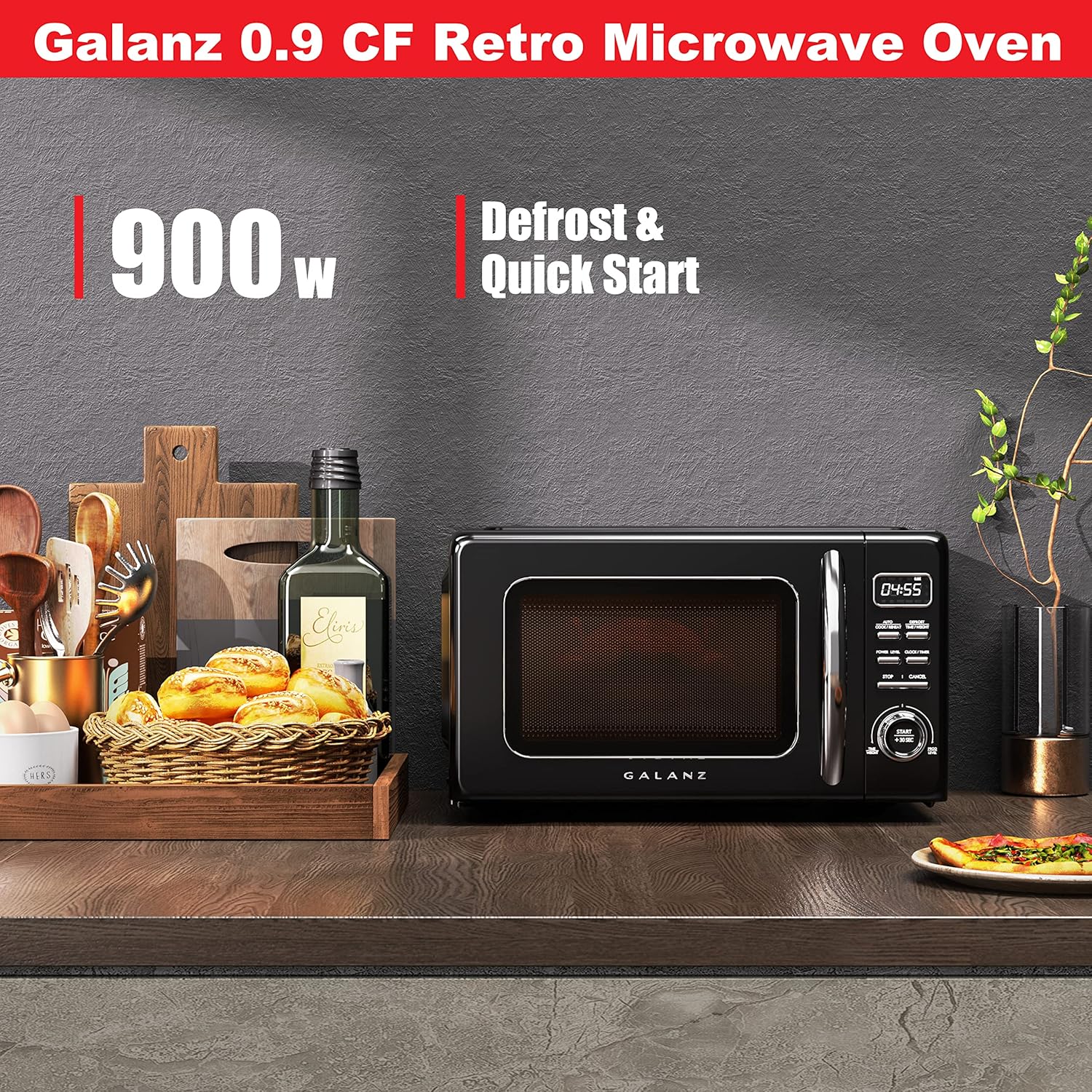 Galanz Retro Microwave Oven + Elite Gourmet Electric Hot Plate