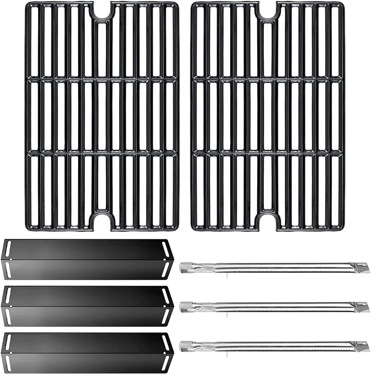 Grill Cooking Grates Heat Plates Burner Replacement Kit for Hollow Grills