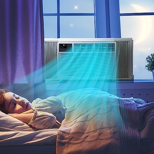 Window Air Conditioner 8000BTU AC Unit with Remote, App Control, Flexible Window Opening, 3 Cooling and Fan Speeds