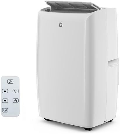 14,000 BTU Portable Air Conditioner for Room Up to 750 Sq.Ft, 4 in-1 AC Unit with Cooling, Fan, Dehumidifier & Sleep Mode, Remote Control & Window Kit Included for Home, Office, Apartment,White