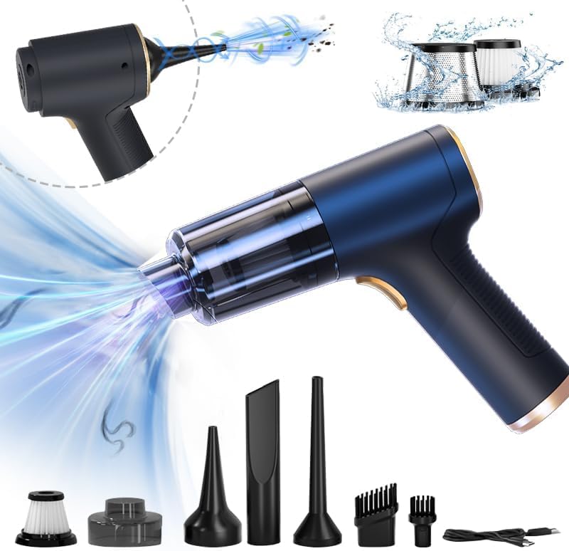 Handheld Car Vacuum Cleaner, 12000Pa Vacuum Cleaner and Air Duster,car vacuums with Best Suction Cordless for Car, Home, Office, Pet,Portable Vacuum Cordless for car