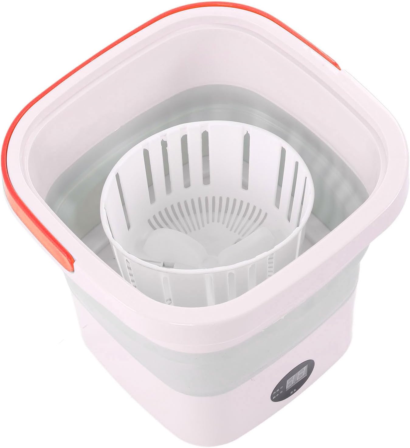 Haofy Portable Bucket Washer, Deep High Speed Motor 6L Mini Foldable Washer TPE and PP with Spin Dryer for RV Travel (US Plug)