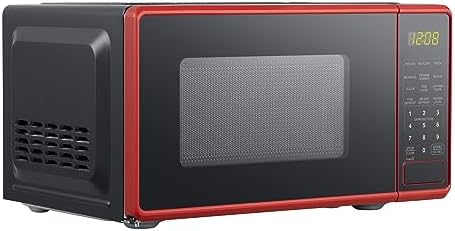 0.7 cu. ft. Countertop Microwave Oven, 700 Watts， New (Color : Red)
