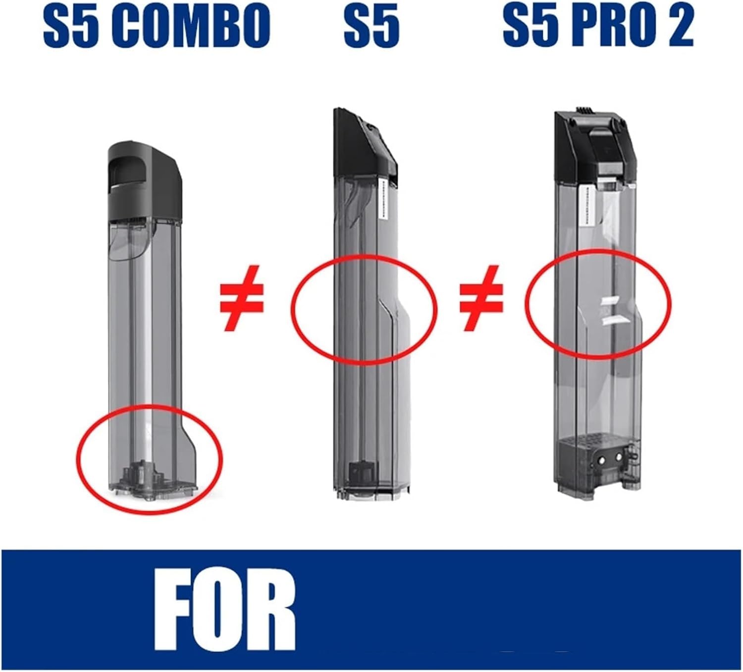 Clean/Dirt Water Tank Replacement, Compatible for Tineco Floor ONE S5/S5 PRO 2 Smart Wet/Dry Vacuum Cleaners Accessories Parts(A)