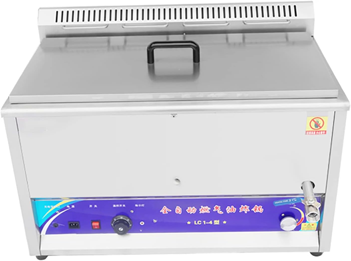 Commercial Gas Fryer, Heavy Duty Stainless Steel Fryer with Drain System, Temperature Control 50-300℃, for French Fries Restaurant Fast Food Stands(Color:15L)(40l)