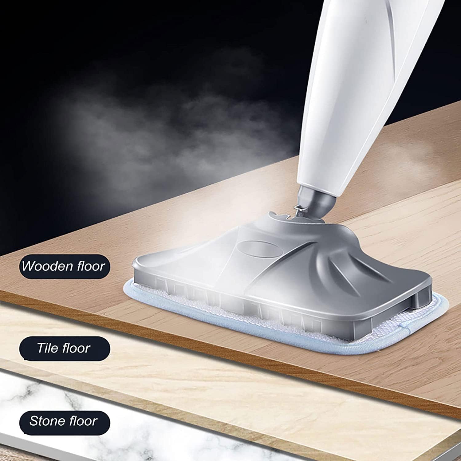 Steam Mop Cleaner Handheld Steam Cleaner Floor Steamers for Hardwood Laminate Tile Floor Multi-Functional Steam Mops (White)