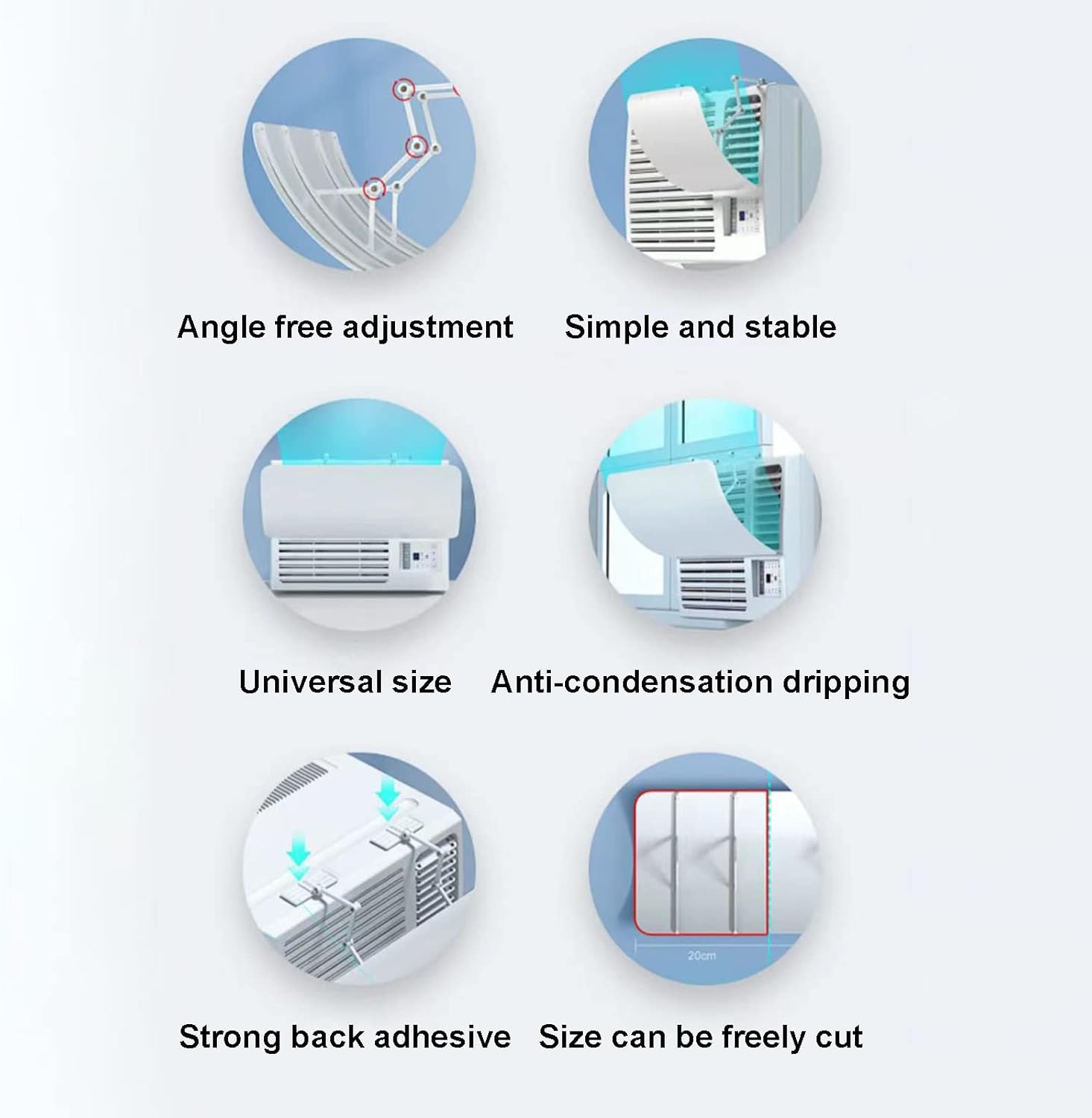 Window Ac Unit Air Deflector,Air Conditioner Wind Deflector,Ac Vent Deflector,Could Be Cut Freely,Fits Most Window Air Conditioners