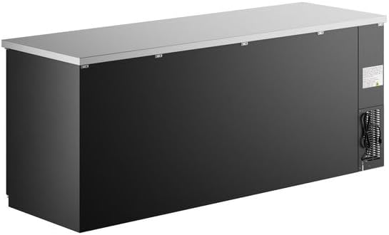 78-Inch Black Counter Height Back Bar Refrigerator, 3-Door Commercial Beverage Cooler with LED Lighting, 25.8 Cu. Ft Storage, Digital Temperature Control, Stainless Steel Top