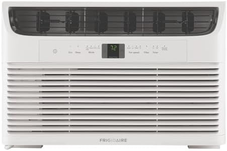 Frigidaire 8,000 BTU Window Air Conditioner with Remote Control, Cools Up to 350 Sq. Ft., Quiet Operation, Eco Mode, 3 Fan Speeds, Auto Restart, White