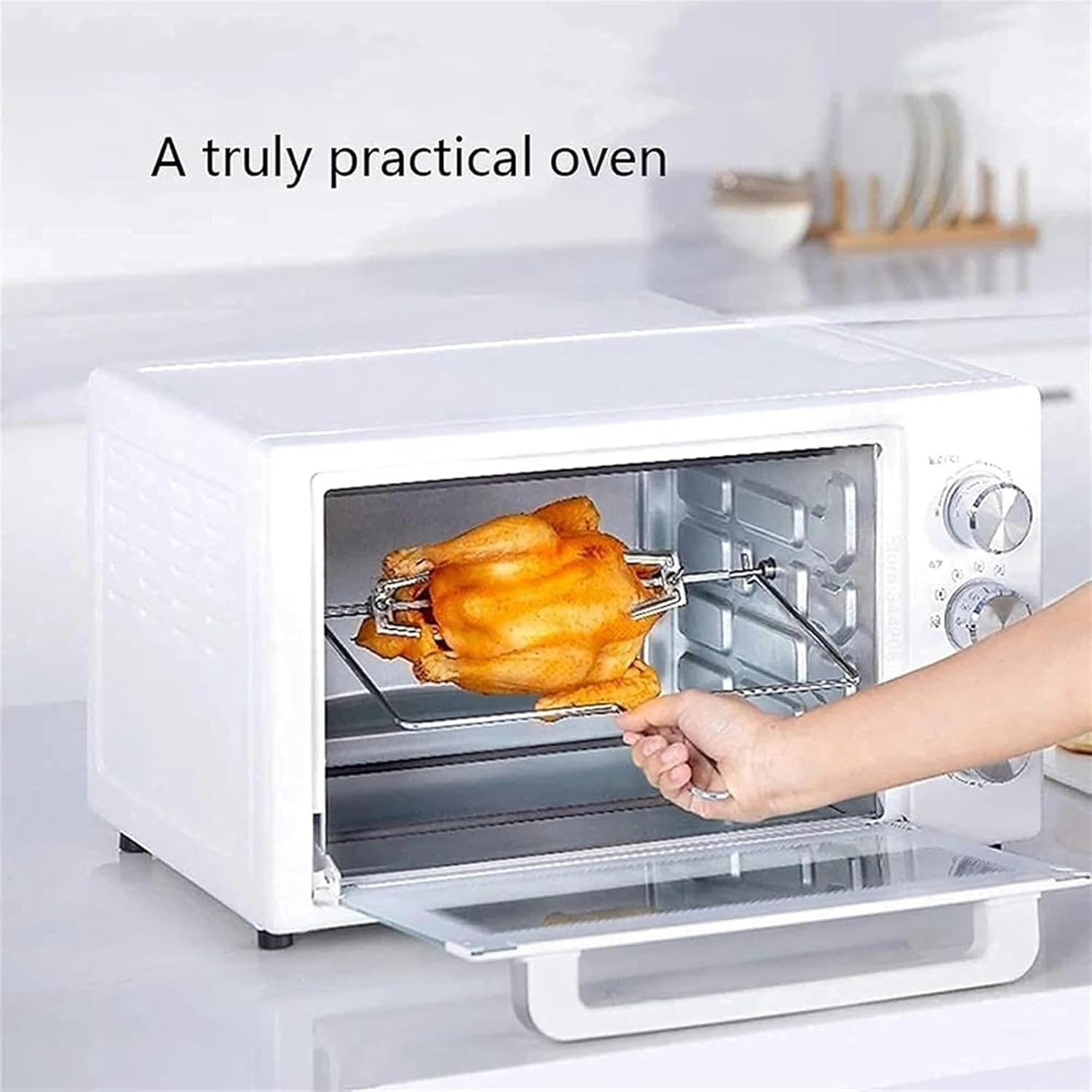 AMNOOL Tabletop Electric Oven 32L Electric Ovens Pizza Bake Microwave Kitchen Furnace Air Grill Intelligent Control Stove Aesthetic and Practical-1*