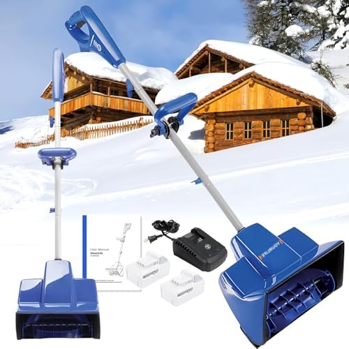 24V Cordless Electric Snow Shovel, Battery-Powered Snow Blower with 20ft Throw Distance, Includes Lithium-Ion Battery & Quick Charger, Ideal for Decks, Terraces, Sidewalks, and Steps