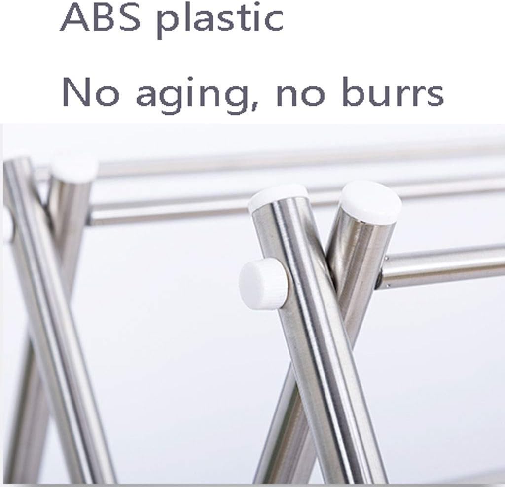 Clothes Drying RacksAirer Drying Rack 4 Tracks Folding Double Layer Clothes Airer 304 Stainless Steel Bathroom Towel Rail Balcony Strong Sturdy Dryer Space Saving beautif