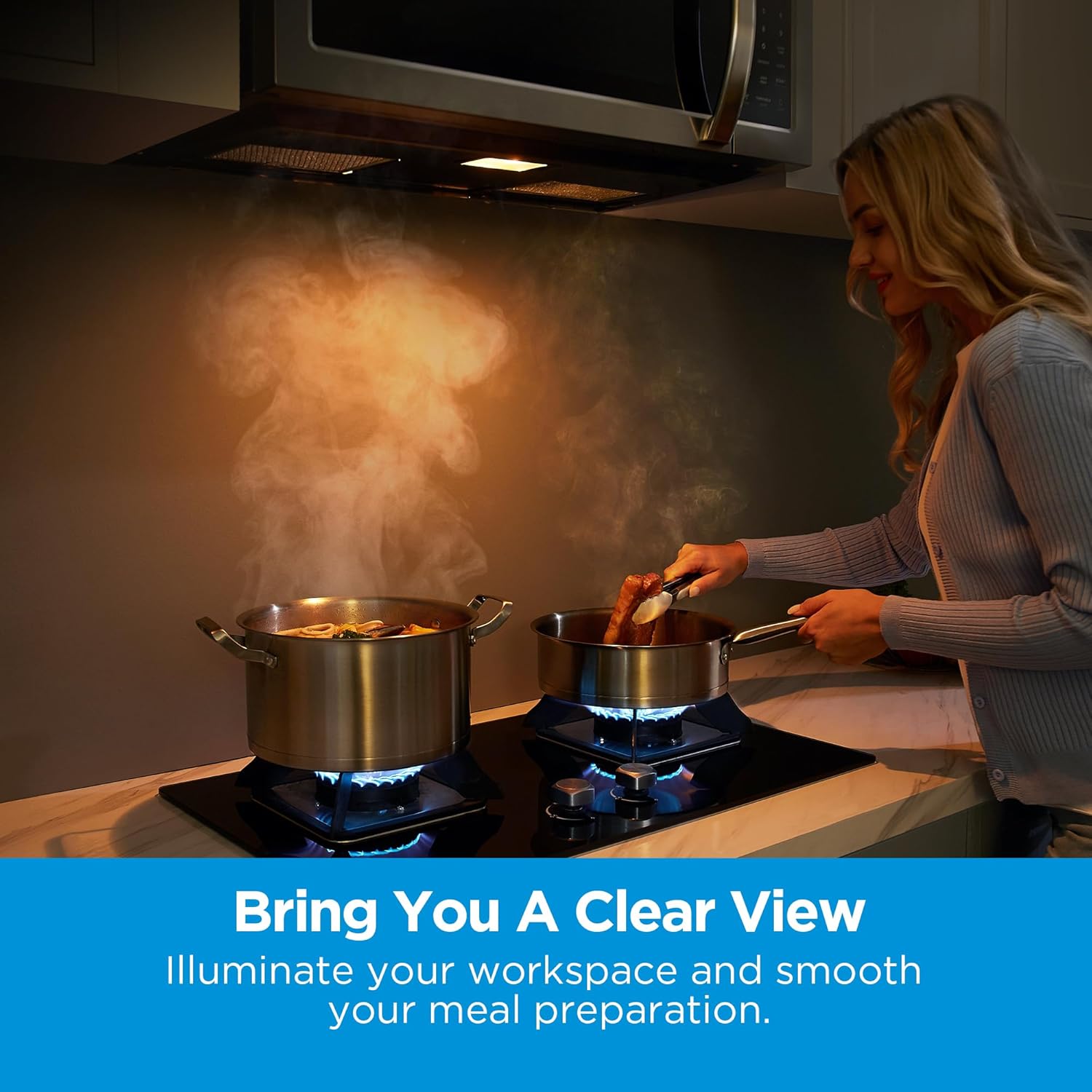 Midea MOR17BSA-SS 1.7 Cu.ft. Over The Range Microwave Oven with Smart Touch Panel, Auto Cooking Menu, 1000 W, 300 CFM Ventilation, in Stainless Steel