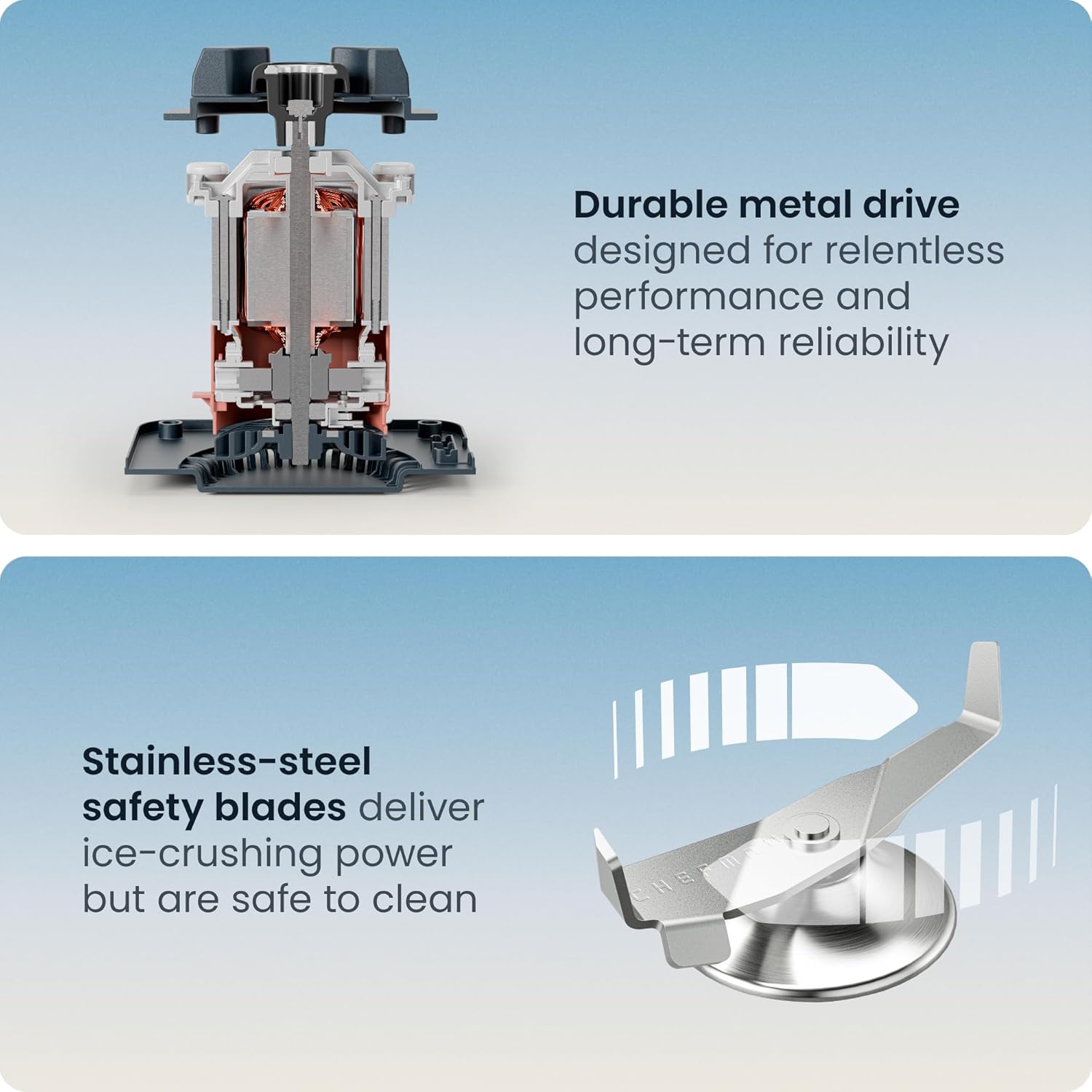 Chefman Obliterator 48 oz Countertop Blender for Smoothies, 1380W Motor to Crush Ice, Nuts, and Frozen Fruit with Stainless Steel Blade, Auto Blend Function, Includes 20 oz Travel Jar