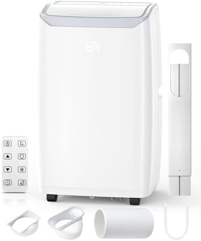 12,000 BTU Portable Air Conditioner, 3-In-1 AC Unit With Dehumidifier, Cooling & Fan, Cools Rooms Up to 550 Sq.Ft - Includes Remote Control, Smart/Sleep Mode, 24H Timer & Window Kit - for Home/Office