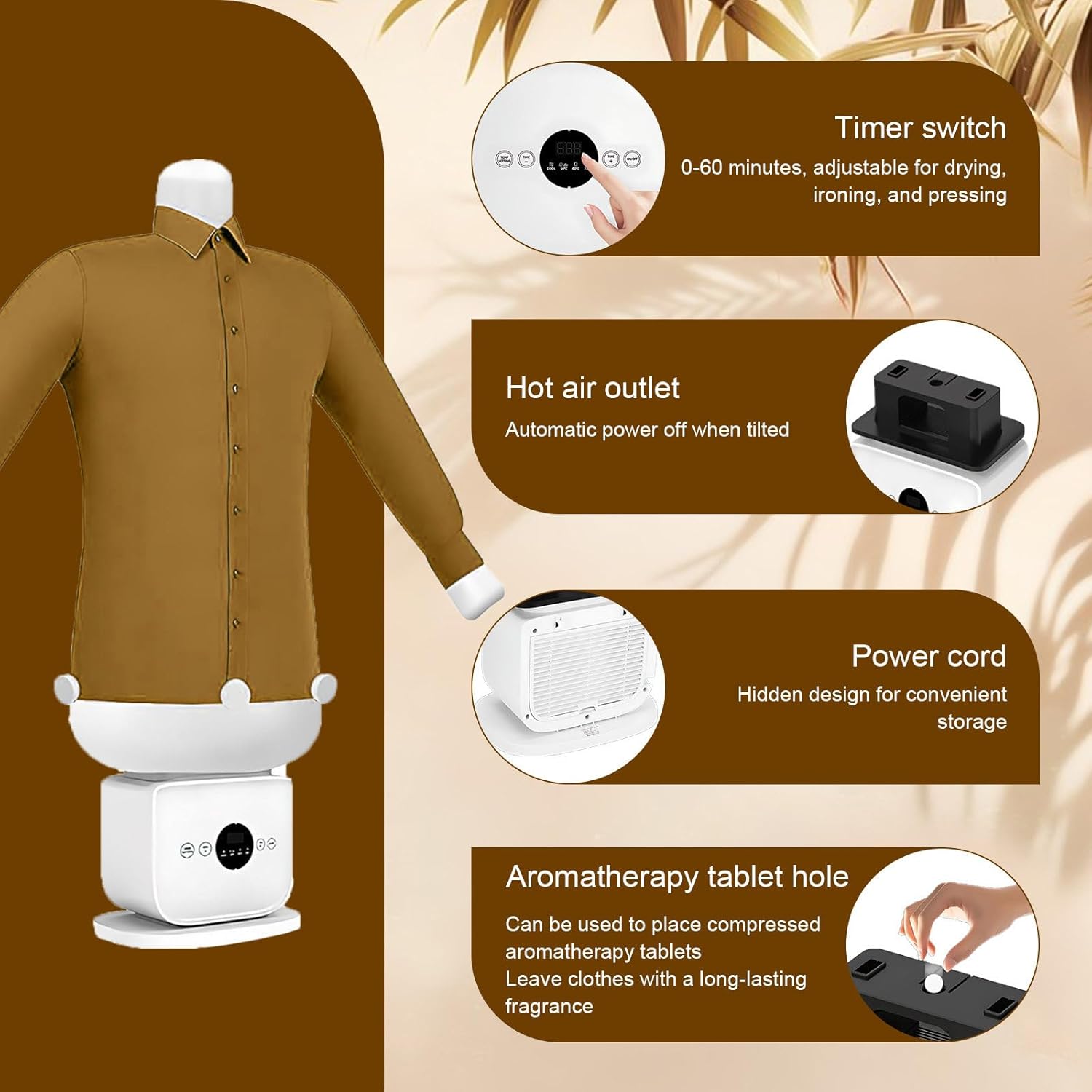 Portable Automatic Ironing Machine,1250W Wireless Vertical Steam Iron with Four Internal Sock Clips,Clothes Drying Rack & Hanging Garment Steamer for Clothes and Fabric A