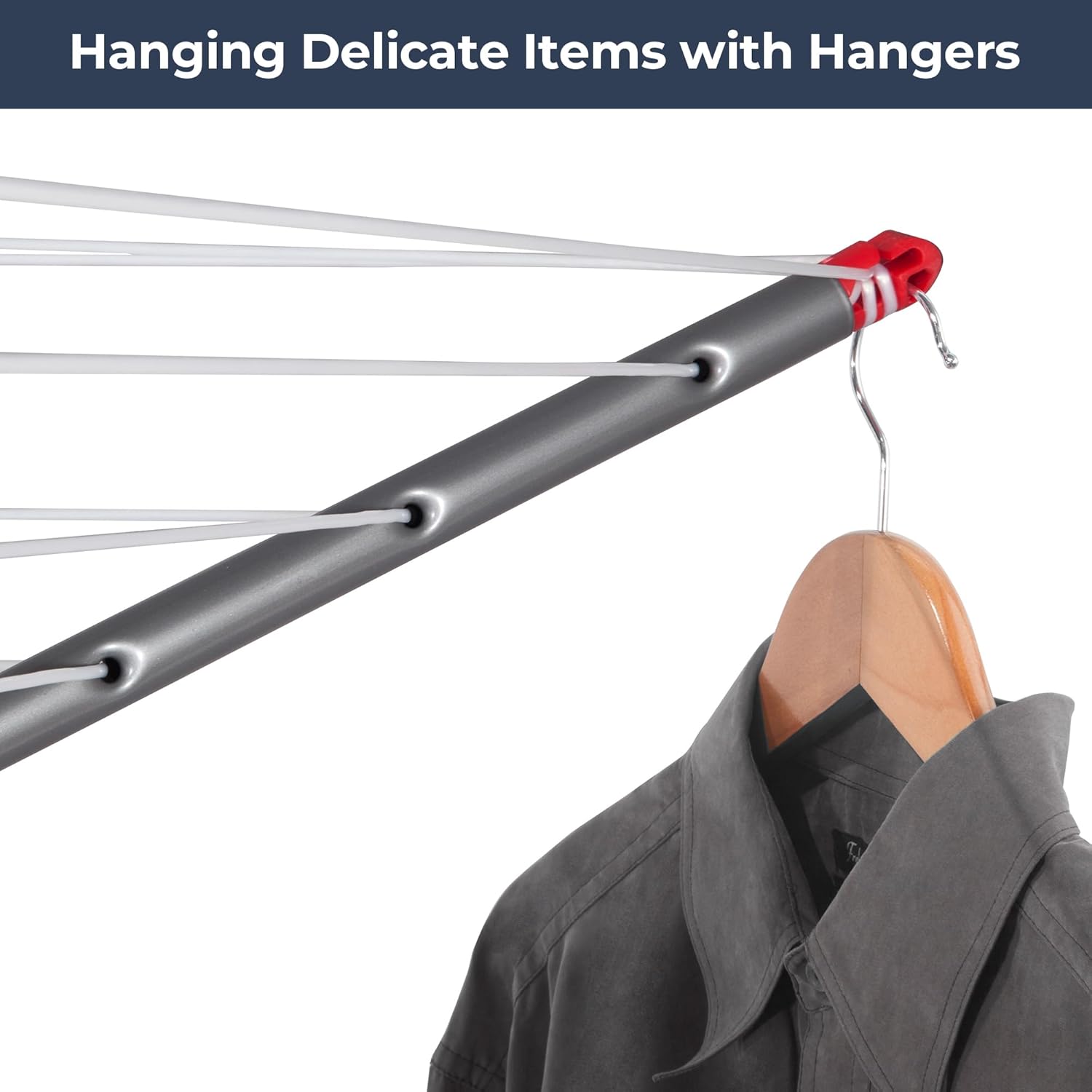 STO STO Umbrella Clothesline Outdoor Drying Rack, 164 Feet Rotary Clothes Drying Rack with Adjustable Height, Folding Laundry Line with Metal Ground Spike for Backyard, Patio, Garden, Heavy Duty