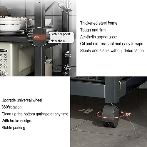 Microwave Stand Microwave Oven Rack Microwave Stand Kitchen Baker Rack Utility Storage Shelf Microwave Stand Industrial Microwave Oven Stand For Spices Microwave Shelf Microwave Rack (Bianco 4)