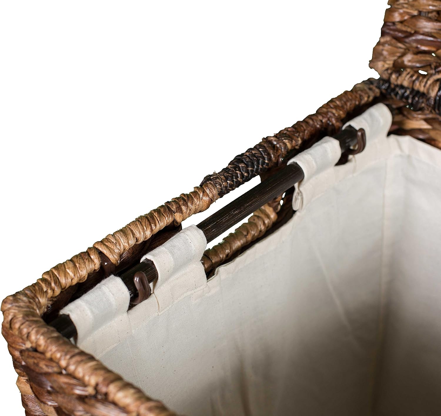 BIRDROCK HOME Seagrass Square Laundry Hamper with Removable Bag - Handwoven with Durable Abaca Fibers - Long Lasting Laundry Bin Storage for Dirty Clothes - Organizer Basket Use for Bedroom & Bathroom