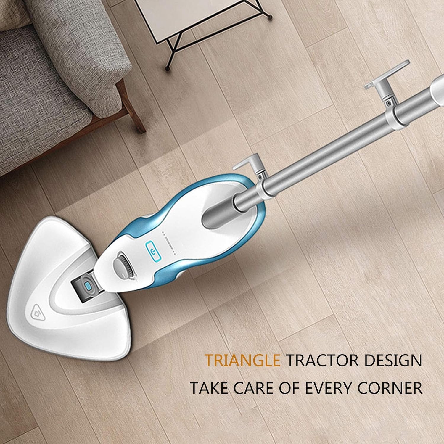 Blue Floor Steam Mop 1500W Power Handheld Vertical Floor Steam Cleaner Wireless Electronic Mop Handheld Mode