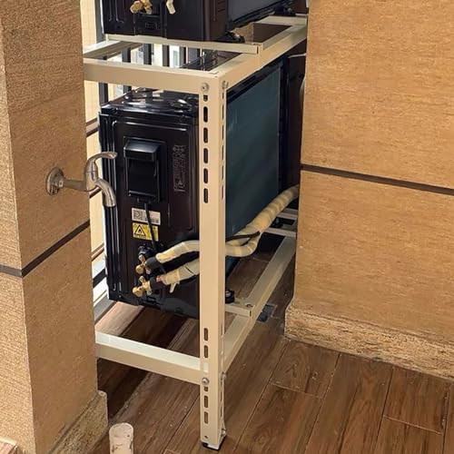 Outdoor Air Conditioner Mount Condenser Heavy Duty Bracket, Ductless Split Bracket, Double Level Design, Can Support Two Units, Adjustable Width and Height, Max 500LB (Size : 800 * 1200 * 450mm)