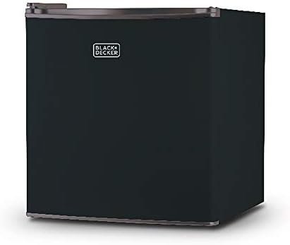 BLACK+DECKER BCRK17B Compact Refrigerator Energy Star Single Door Mini Fridge with Freezer, 1.7 Cubic Feet, Black & Digital Microwave Oven with Turntable Push-Button Door, Child Safety Lock