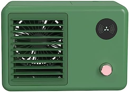 Portable Air Conditioner, USB Air Cooler with LED Light, Mini Air Conditioner Portable Cooler, Desktop Cool Personal Space, for Bedroom, Office (Color : White) (Green)