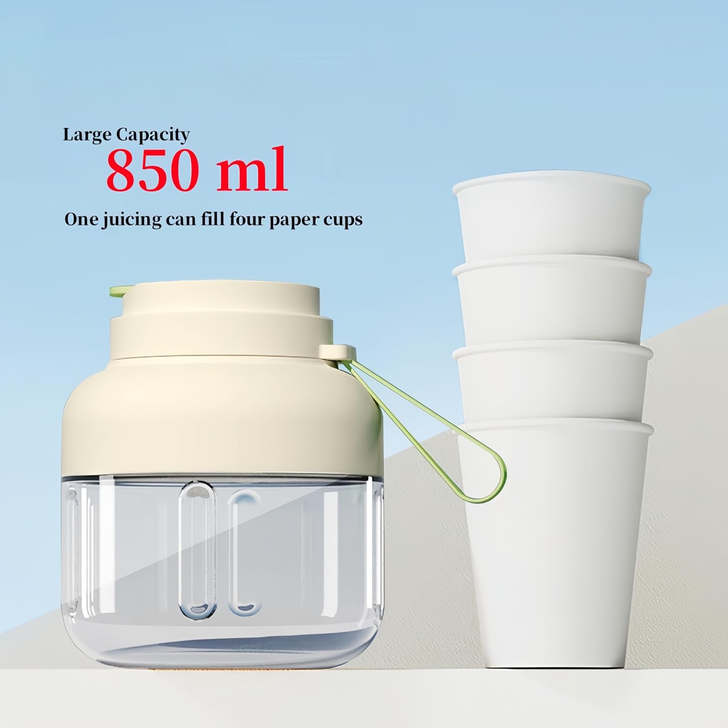 Personal Blender for Smoothies - 40w Mixer Blender with 850ml Capacity, 12-Leaf Stainless Steel Blade, Dual Lids, Type-C Charging, and Auto-Cleaning orange