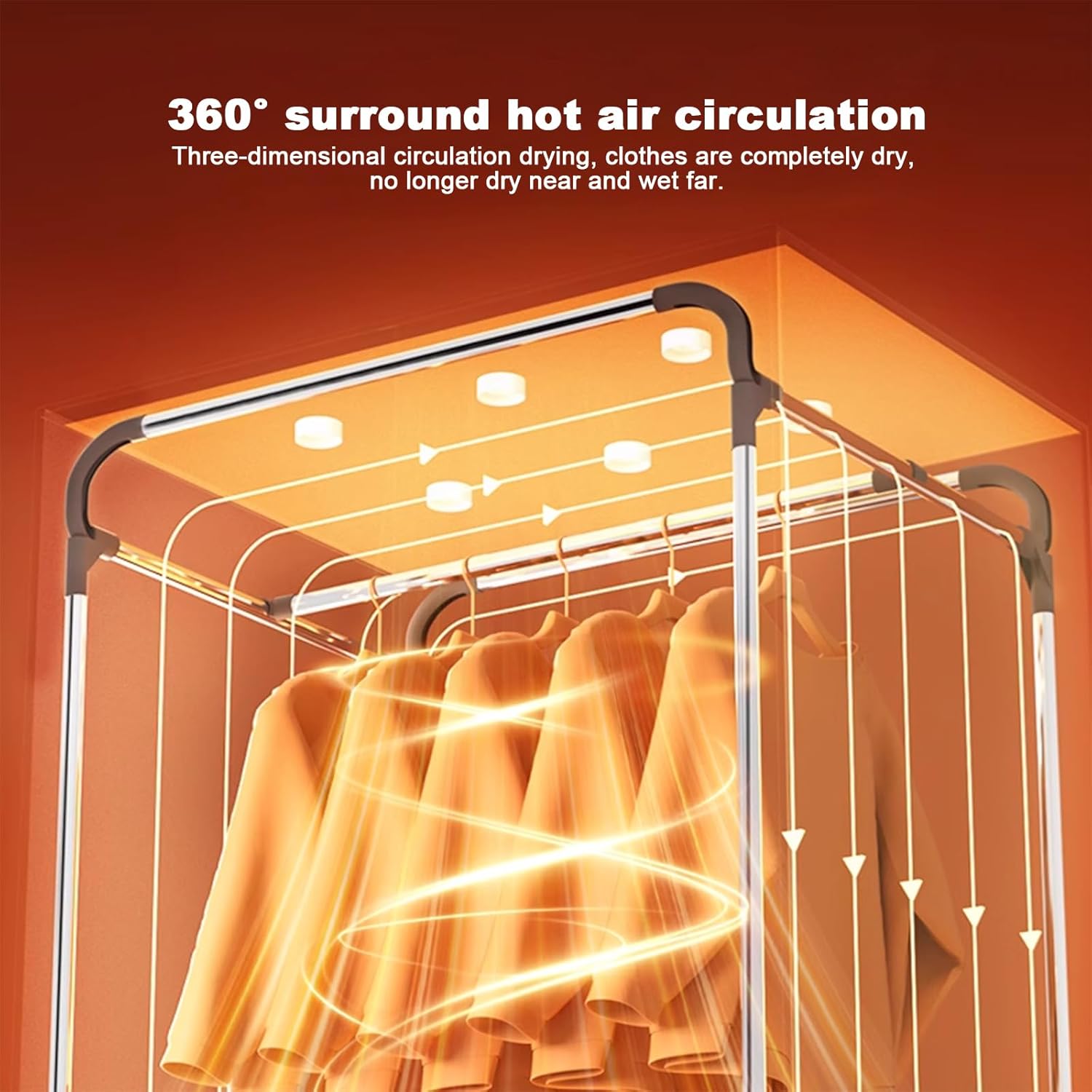 Electric Clothes Dryer Travel Dryer,Heated Clothes Drying Rack,Indoor Foldable Electric Clothes Airer Drying Rack,Temperature Controller for Home Appartments,Families,Dormitories 5 L