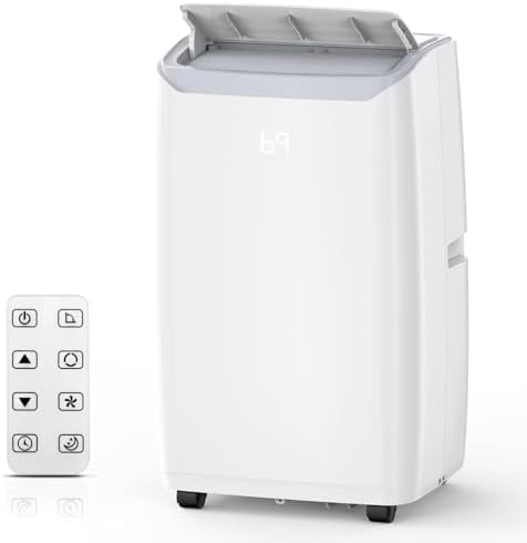 14,000 BTU Portable Air Conditioner Cools Up to 750 Sq.Ft, 3 in-1 Free Standing Cooling AC Unit with Fan & Dehumidifier, Sleep Mode/24H Timer/Auto Swing/48 dB Quiet/Windows Kit Included