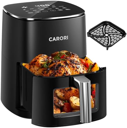 6QT Air Fryer with Viewing Window, 12 Cooking Presets, 1700W Fast & Even Cooking, Max 400℉ Crisping, Bake, Roast, Reheat & Dehydrate, Large Nonstick Basket, Dishwasher Safe
