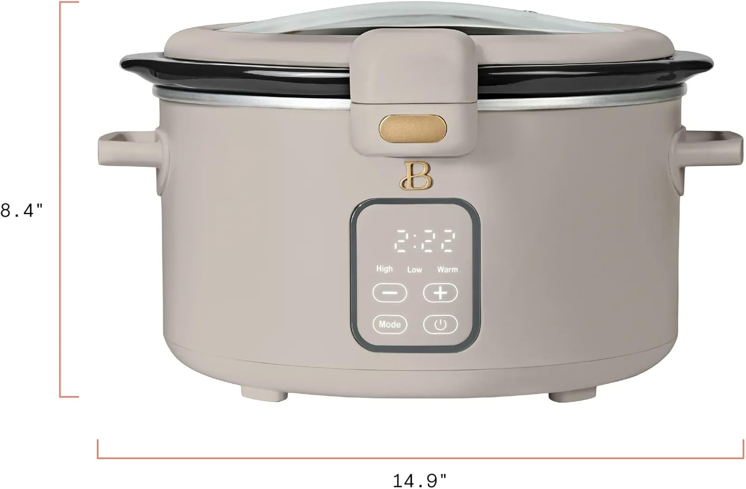 Beautiful 3 Qt Air Fryer with TurboCrisp™ Technology, Porcini Taupe by Drew Barrymore, Compact Countertop Air Fryer for Crispy Healthy Cooking, Nonstick Basket, Dishwasher-Safe, Oil-Less Frying