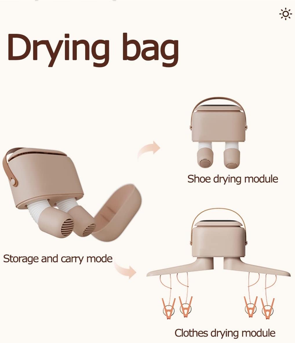 Mini Electric Clothes Drying Rack,Low Noise Clothes Dryer,Portable Dry Machine, Fast Dryer,for Clothes Shoes (Color : Pink)