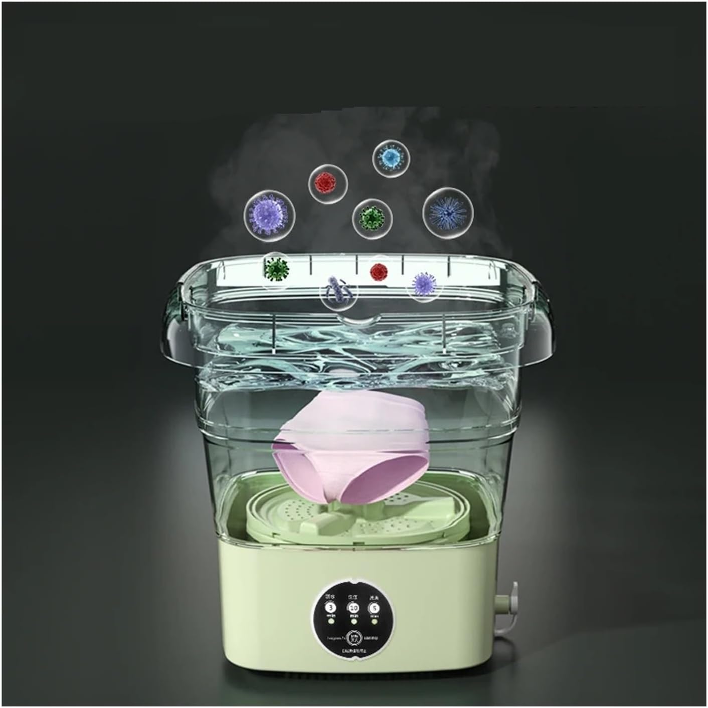 Folding Washing Machine Bucket for Clothes Socks Underwear Cleaning Washer Portable Small Travel Washing Machine,for Travel,Camping, RV & Dorms