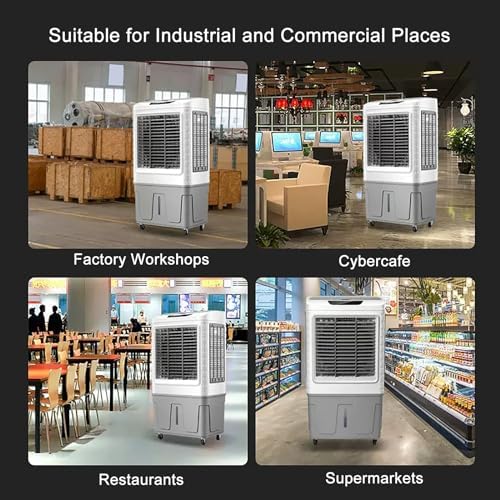 3 in 1 Portable Air Conditioner, Swamp Cooler, Evaporative Air Cooler Outdoor Cooling Fan, 120° Oscillating, 3 Speed for Patio Garage Industry Commercial Use(44.5x34x100cm/18x13x39inch)