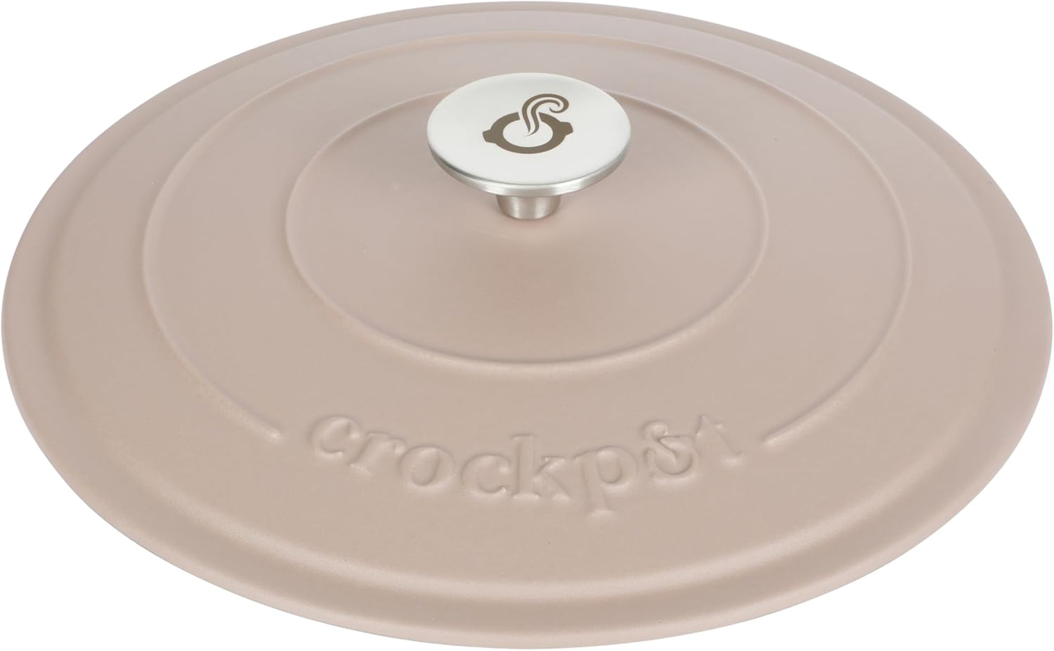 Crock Pot Artisan 7-Quart European Enameled Round Cast Iron Dutch Oven Pot With Lid - Matte Dusty Pink