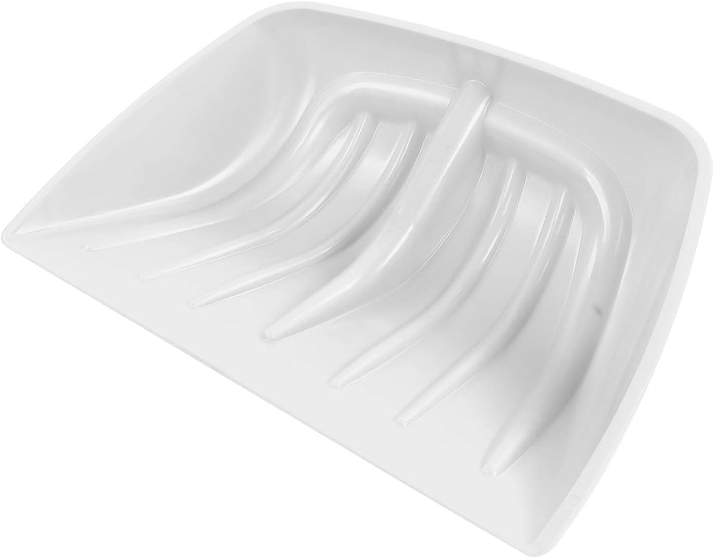 Snow Shovel, Plastic Snow Shovel for Driveway Snow Removal Thickened Lightweight Large Capacity Shovel for Garden and Emergency, 20 x 14in (White)