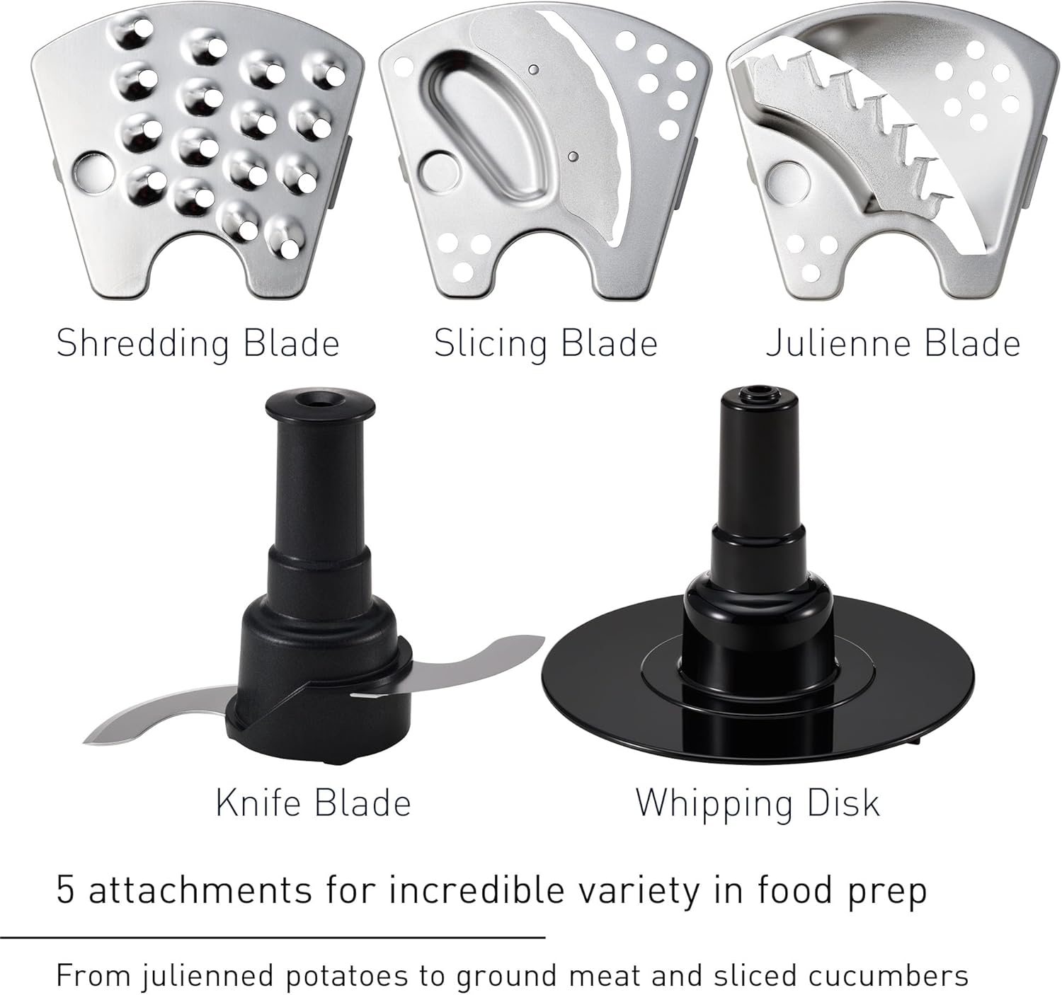 Panasonic Food Processor, Electric Vegetable Choppers for Speedy Food Prep, 5 Attachments to Shred, Whip, Mince, Chop, Grind, Shred, and Slice, 10-cup Bowl Capacity, Small Kitchen Appliances - MK-F511