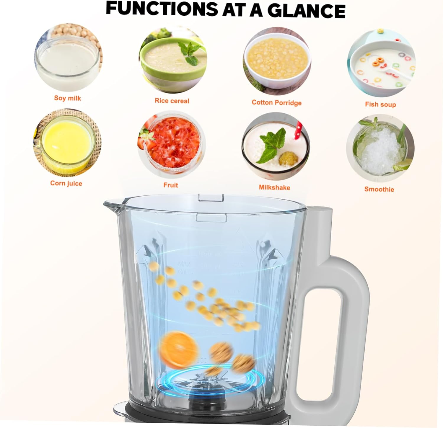 110v Juicer Blender Combo High Speed Blender Countertop for Kitchen Electric Us Plug Fruit Juicer
